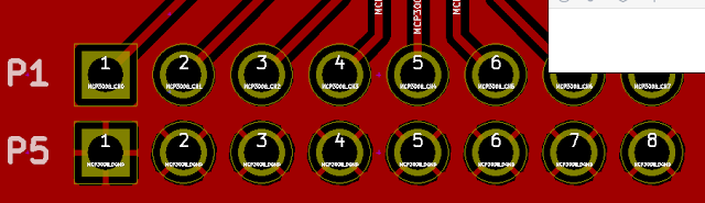 TOP層鋪鋪的狀態,到下方排pad為GND,連接GND Copper zone 都是設定Thermal relief Pad
